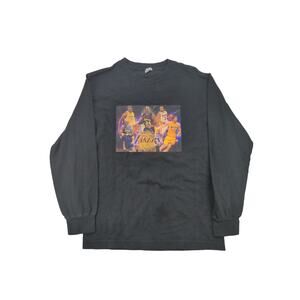 LA Los Angeles Lakers Long Sleeve Shirt Size S Black Graphic Basketball